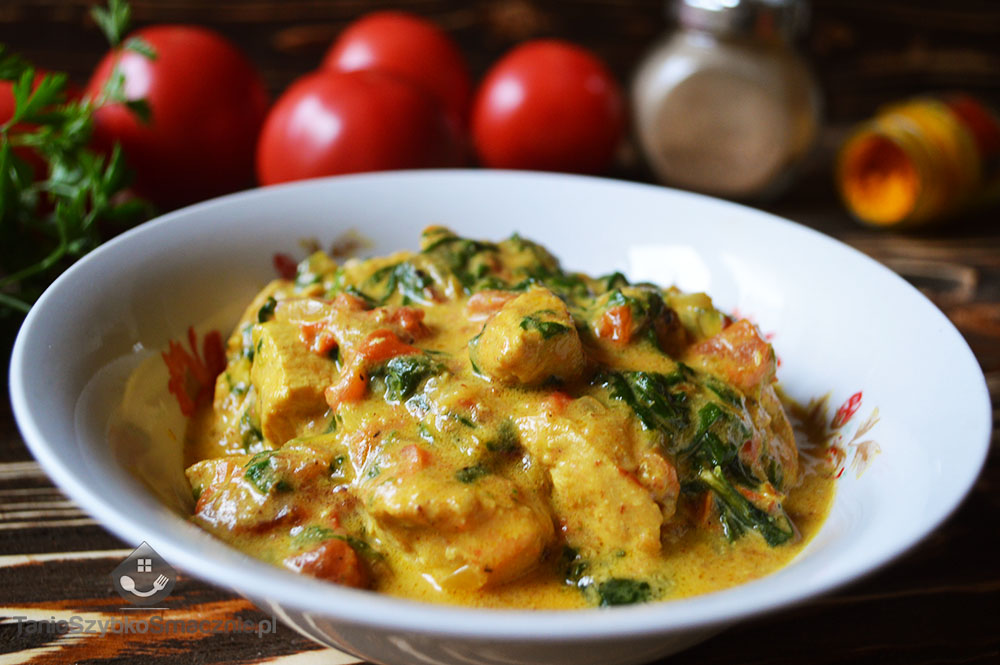 Curry z kurczakiem, szpinakiem i pomidorami Curry z kurczakiem_04a
