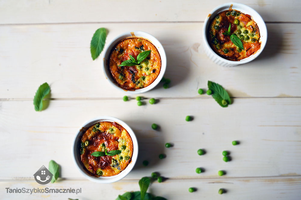Clafoutis z zielonym groszkiem, ricottą i boczkiem_02a
